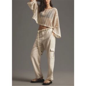 Anthropologie Pilcro Slim Linen Beach Cargo Pant